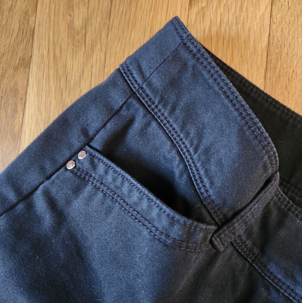White House Black Market Boot Leg Black Cotton Dress Pants Trousers Slacks 4s - Picture 2 of 12